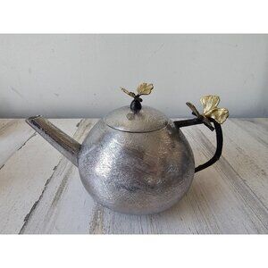 Michael‎ aram butterfly ginko round teapot metal new coffee